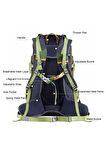 Outdoor Kamp ve Yürüyüş Sırt Çantası (35 Litre Kapasiteli) Turkuaz 9694
