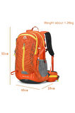 Outdoor Kamp ve Yürüyüş Sırt Çantası (38  Litre Kapasiteli) Turuncu 9922