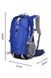 Outdoor Kamp ve Yürüyüş Sırt Çantası (38  Litre Kapasiteli) Mavi 9674