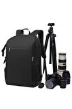 DSLR Çok Bölmeli Fotoğraf Makinası ve Laptop Sırt Çantası Gri 5080-1