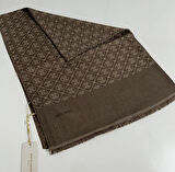 Elegans Monogram Şal-75 X 190-090700-932  Kahverengi