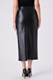 Fever Lara Yırtmaç Detaylı Kadın Deri Etek 342113013