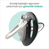 Mamajoo Ortodontik Emzik Seti 6 Ay+ Black & Pearl | İkili, Silikon, Damaklı | Sterilizasyon & Saklama Kabı Hediyeli