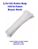 PEMSAN KABLO BAĞI 2,5X140 BEYAZ (100 ADET)