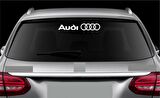 Audi Logo Araba Arka Cam Sticker Yapıştırma