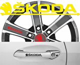 Skoda Kapı Kolu Sticker Yapıştırma 8Adet