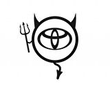 Toyota Araba Komik Şeytan Sticker Yapıştırma