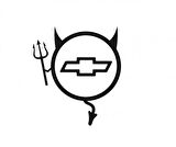 Chevrolet Araba Komik Şeytan Sticker Yapıştırma