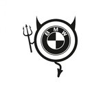 M Araba Komik Şeytan Sticker Yapıştırma
