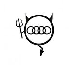 Audi Araba Komik Şeytan Sticker Yapıştırma