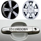SEAT CORDOBA Kapı Kolu Jant Sticker Yapıştırma 8 Ad