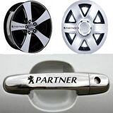 Peugeot Partner Kapı Kolu Jant Sticker Yapıştırma 8 Ad