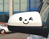 Araba Ayna Sticker Yapıştırması Göz Kırpma