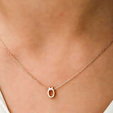 925 Ayar Gümüş Rose 3 Boyutlu Ö Harf Kadın Gümüş Kolye T5926 (599599)