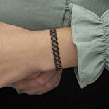 925 Ayar Gümüş Siyah Taşlı Gurmet Bileklik T5857 (599599)