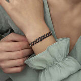 925 Ayar Gümüş Siyah Taşlı Gurmet Bileklik T5857 (599599)