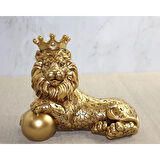 Polyester Dekoratif Taçlı Aslan Figürü Alk2575