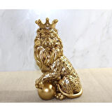 Polyester Dekoratif Taçlı Aslan Figürü Alk2574