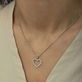 925 Ayar Gümüş Kalp Kadın Gümüş Kolye T6025 (599599)