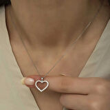 925 Ayar Gümüş Kalp Kadın Gümüş Kolye T6025 (599599)