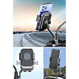 Motor,motosiklet,bisiklet ,scooter İçin 360 Derece Dönebilen Dikiz Aynası Versiyonu Telefon Tutucu Aparat
