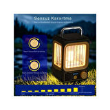 Ampul Solar Şarj Edilebilir 12 Led 1 Rustikli Led Kamp Lambası