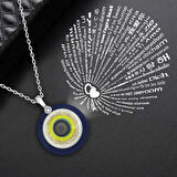 925 Ayar Gümüş 100 Dilde Seni Seviyorum Nazar Kolye T4546 (599599)