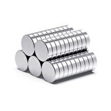 50 Adet 10x2mm Yuvarlak Neodyum Mıknatıs Güçlü Magnet Nikel Kaplamalı