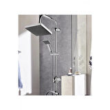 Epilons Robot Tepe Duş Sistemi Yağmurlama Duş Seti Krom Siyah Kare