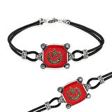 925 Ayar Gümüş Ay Yıldız Erkek Bileklik T4425 (599599)