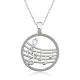 925 Ayar Gümüş Müzik Temalı Kadın Gümüş Kolye T4301 (599599)