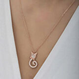 925 Ayar Gümüş Kedi Kadın Gümüş Kolye T6585 (599599)