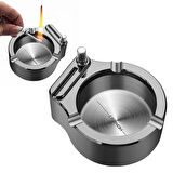 Metal Çakmaklı Küllük Zippo Yakıt İle Çalışır