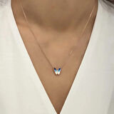 925 Ayar Gümüş Minimal Kelebek Kadın Gümüş Kolye T5955 (599599)