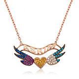 925 Ayar Gümüş Kanatlı Kalp Kadın Gümüş Kolye PT2610871 (599599)