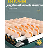 130 Yumurtalık Tam Otomatik Kuluçka Makinesi Extra Yedek Motorlu Akü Kablolu Silindir Viyollü Profesyonel