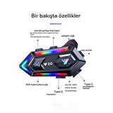 Y20 Motor Kurye Kask Kulaklık Rgb Modlu Bluetooth Motosiklet Kulaklık 5.3 Bluetooth Interkom