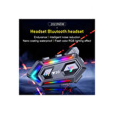 Y20 Motor Kurye Kask Kulaklık Rgb Modlu Bluetooth Motosiklet Kulaklık 5.3 Bluetooth Interkom