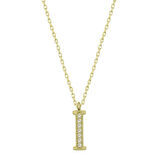 925 Ayar Gümüş Gold I Harfi Kadın Gümüş Kolye T6615 (599599)