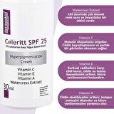 Dermoskin Celeritt 25 Faktör Leke Karşıtı Lekeli Ciltler İçin Renksiz Yüz Güneş Koruyucu Krem 30 ml
