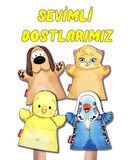 4 Parça Tox Sevimli Dostlarımız Keçe El Kukla Set , Eğitici Oyuncak