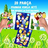 2 Set - 20 Parça Tox Evcil Hayvanlar ve Aile Bireyleri Parmak Kukla T77-1 T75-1