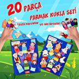 2 Set - 20 Parça Tox Evcil Hayvanlar ve Aile Bireyleri Parmak Kukla T77-2 T75-2