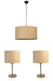 HASIR RATTAN ABAJUR AVİZE 3 LÜ SET