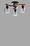 WESTON 3 LÜ CEVİZ FÜME CAMLI PLOFONYER AVİZE