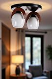 HELENA 2 Lİ TEPSİLİ BEYAZ CAMLI PLAFONYER AVİZE