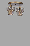 LEO 2 Lİ TEPSİLİ ESKİTME PLAFONYER AVİZE