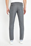 Erkek Gri Italyan Kesim Slim Fit Kaliteli Esnek Likralı Bilek Boy Kumaş Pantolon