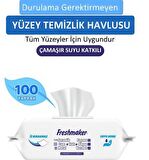 Freshmaker Yüzeysil Mavi  Islak Mendil 100lü Karbonatı+Beyaz Sirke)(Mermer-Ahşap-Metal-Seramik)