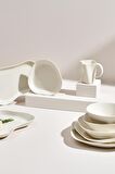 Skallop 2 Parça 24 cm Çukur Tabak Seti Krem